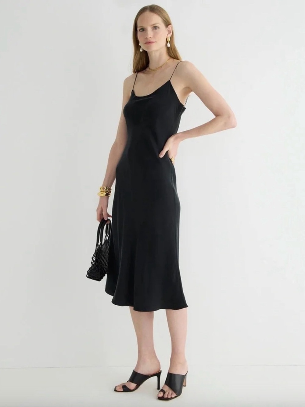 J. Crew Gwyneth Slip Dress Black